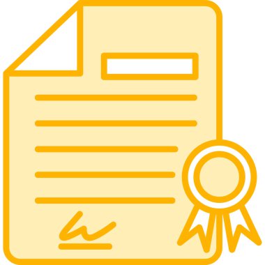 Diploma simgesi, vektör illüstrasyonu basit tasarım