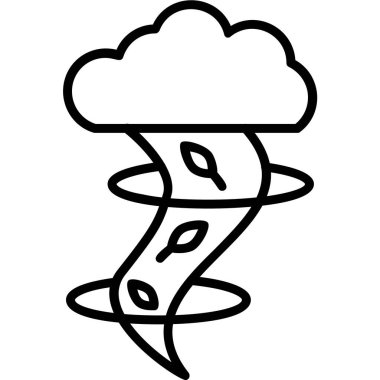 Kasırga basit simgesi, vektör çizim