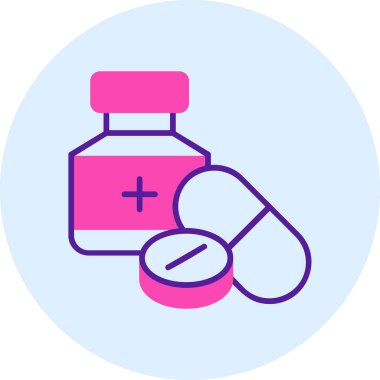 ilaç hapları simgesi, basit vektör illüstrasyonu 