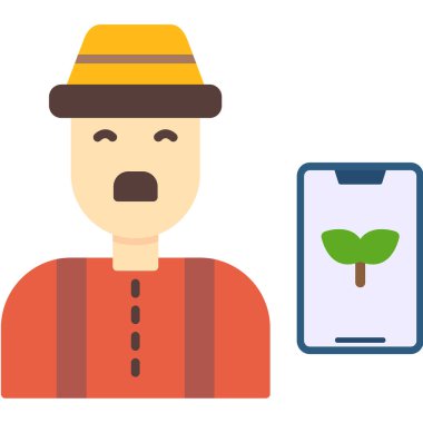 Erkek çiftçi simgesi, vektör illüstrasyonu basit tasarım