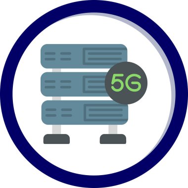 5g Sunucu Web simgesi, vektör illüstrasyonu