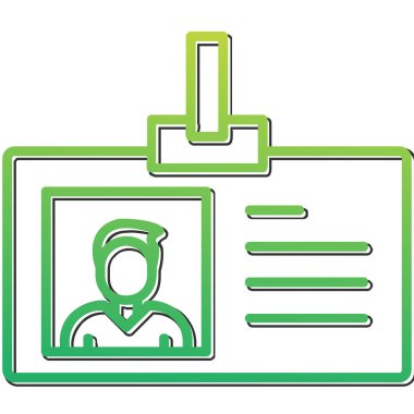 Kimlik kartı web simgesi, vektör illüstrasyonu