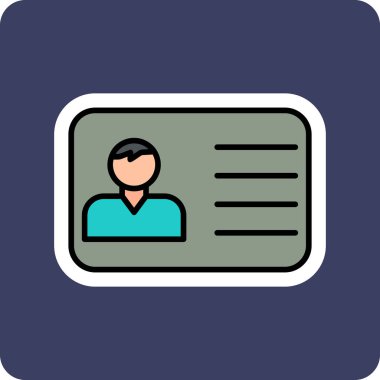 Ofis Kimliği Web simgesi, vektör illüstrasyonu