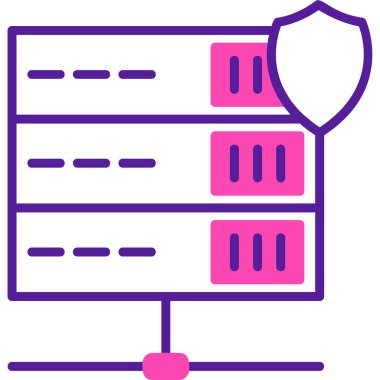 Sunucu Koruma Ağı simgesi basit illüstrasyon              