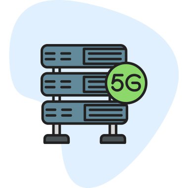 5g Sunucu Web simgesi, vektör illüstrasyonu