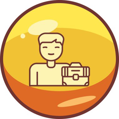 Erkek çalışan simgesi, vektör illüstrasyonu basit tasarım