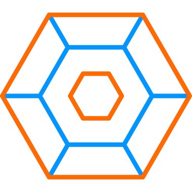 Altıgen simgesi, web düğmesi, katı vektör tasarımı