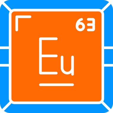 Europium modern simgesinin vektör illüstrasyonu                      