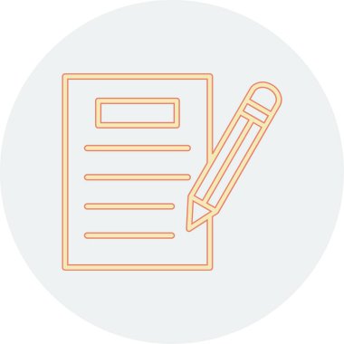 kalem ile doküman. Web simgesi basit illüstrasyon