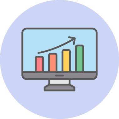 Veri analizi. Web simgesi basit illüstrasyon                  