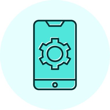 Mobil Ayarlar web simgesi, vektör illüstrasyonu 