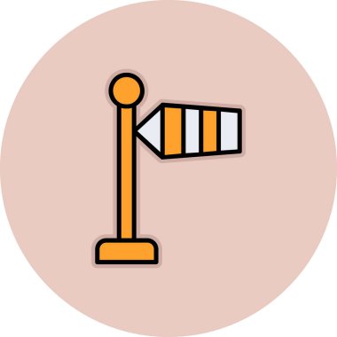Modern Rüzgar İşareti simgesinin vektör illüstrasyonu                