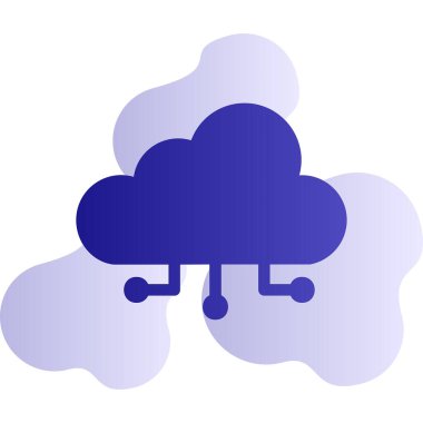 bulut hesaplama web simgesi vektör illüstrasyonu 