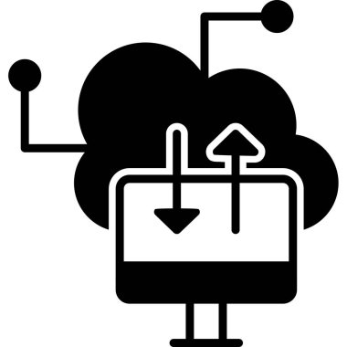 bulut hesaplama web simgesi vektör illüstrasyonu 