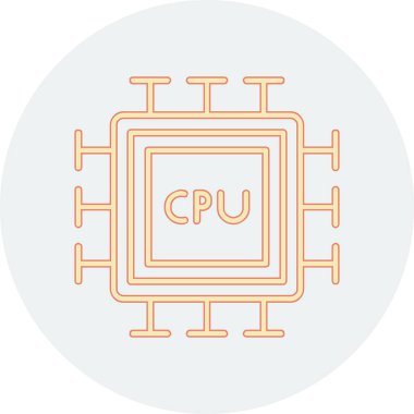 cpu icon, vector illustration simple design