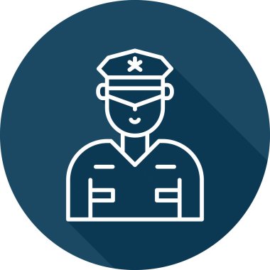 Güvenlik subayı simgesi, vektör illüstrasyonu basit tasarım