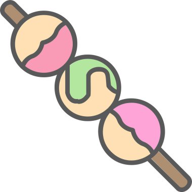 Dango web simgesi. Japon dango tatlıları vektör illüstrasyonu