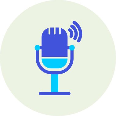 Canlı Podcast ikon vektör çizimi