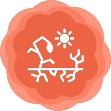 Kuraklık web simgesi, vektör illüstrasyonu, beyaz arkaplanda izole edilmiş küresel ısınma işareti 