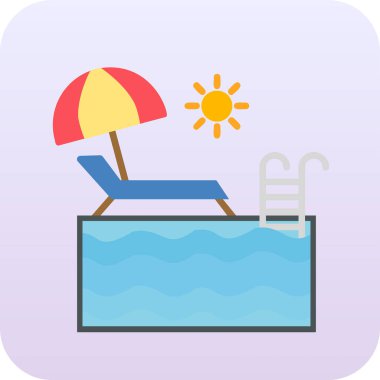 yüzme havuzu ikonu vektör illüstrasyonu