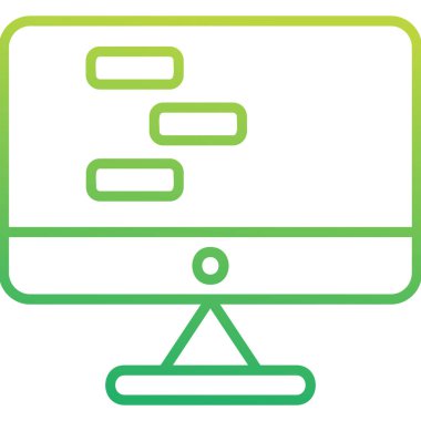 Monitör. Web simgesi basit illüstrasyon