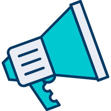 megafon web simgesi, vektör çizim 