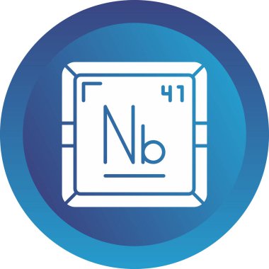 Niyobiyum modern simgesinin vektör çizimi                      