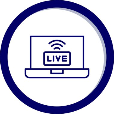 canlı yayın simgesi, vektör illüstrasyonu basit tasarım