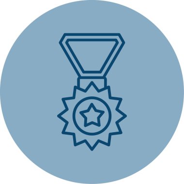 Kurdele ikon vektör illüstrasyonlu madalya 