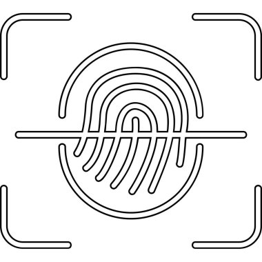 Parmak Tarayıcı Web simgesi, vektör illüstrasyonu