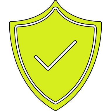 Koruma ve Güvenlik Kabartması Web Ana Hattı ikon vektör çizimi