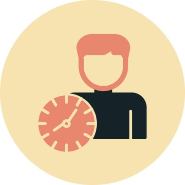 zaman yönetimi simgesi, vektör illüstrasyonu basit tasarım