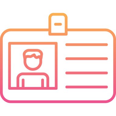 Kimlik kartı web simgesi, vektör illüstrasyonu