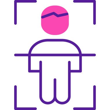 Vücut Tarama Web simgesi, vektör illüstrasyonu