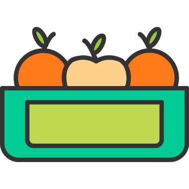 Kutudaki elmaların vektör illüstrasyonu 