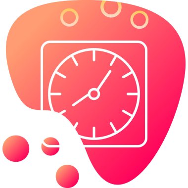 Duvar saati. Web simgesi basit illüstrasyon