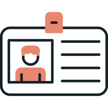 Kimlik kartı web simgesi, vektör illüstrasyonu