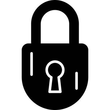 kilit düz simge vektör çizim