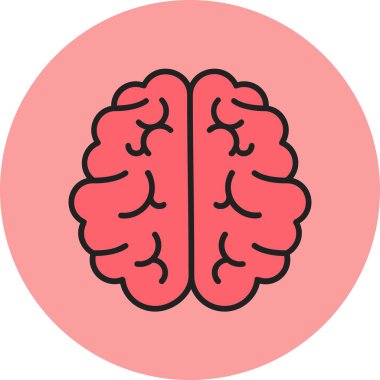 Beyin. Web simgesi basit illüstrasyon 