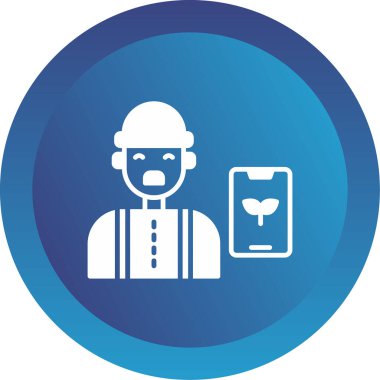 Erkek çiftçi simgesi, vektör illüstrasyonu basit tasarım