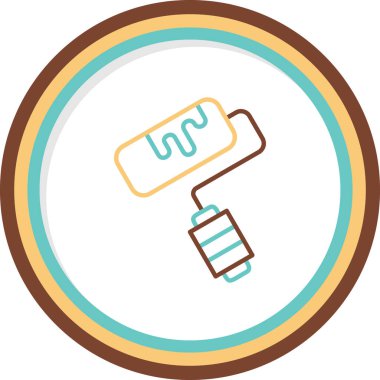  Boya silindiri. Web simgesi basit illüstrasyon