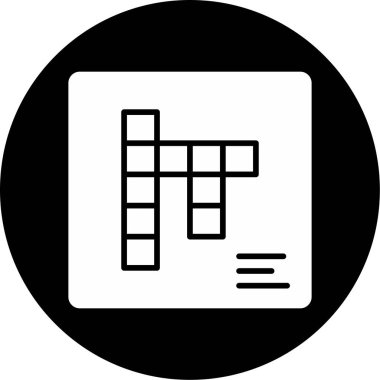 Çapraz Bulmaca modern simgesinin vektör çizimi       