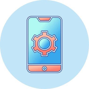 Mobil Ayarlar web simgesi, vektör illüstrasyonu 