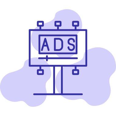 Reklam panosu simgesi, vektör illüstrasyonu basit tasarım