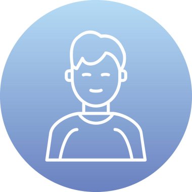 İnsan avatar web simgesi basit illüstrasyon 