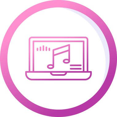 dizüstü bilgisayar vektör illüstrasyonu üzerine nota