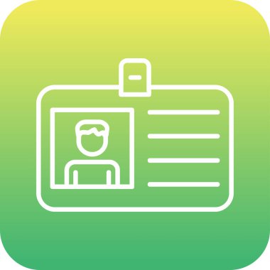 Kimlik kartı web simgesi, vektör illüstrasyonu