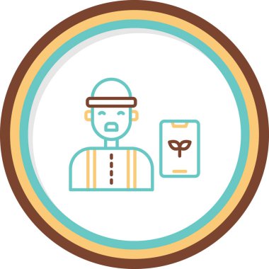 Erkek çiftçi simgesi, vektör illüstrasyonu basit tasarım