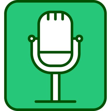 Retro mikrofon simgesi, vektör çizim 