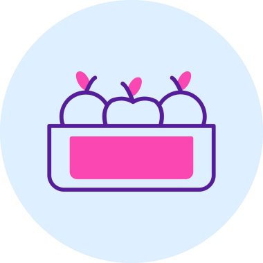 Kutudaki elmaların vektör illüstrasyonu 